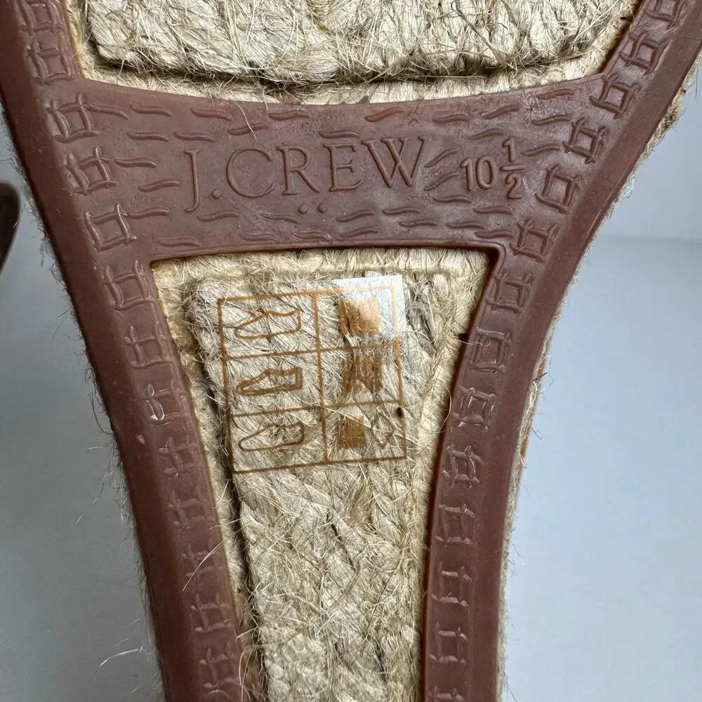J.Crew Espadrille Wedge Heels Women’s 10.5 Camel Suede Comfort Shoes BY142